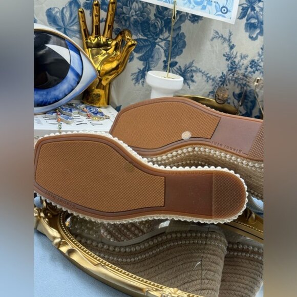 🆕 GIANNI BINI 🧿 NWOB Savanna Pearl Ornamented Platform Wedge Sandals, Sz 8 - Picture 14 of 14